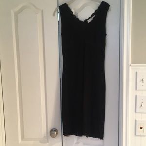 Black knit dress.